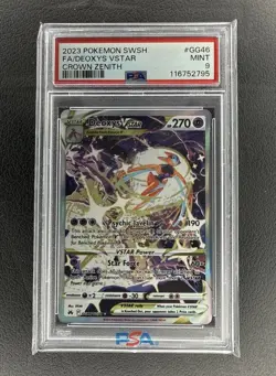 2023 Pokemon Sword And Shield Crown Zenith Fa Deoxys Vstar #GG46 PSA 9 - Image 1