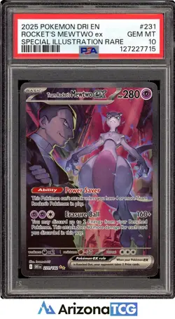 Pokemon 2025 Team Rocket's Mewtwo ex 231/182 SIR Destined Rivals GEM MINT PSA 10 - Image 1