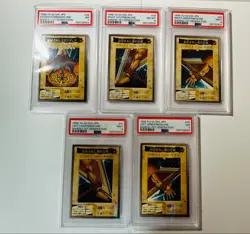 PSA 9 8 Exodia The Forbidden One Set of 5 YuGiOh Bandai 1998 Japanese Card - Image 3