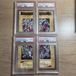 PSA 9 8 Blue Eyes White Dragon Bandai 3 Body Set of 4 1999 Japanese YuGiOh Card - Image 1