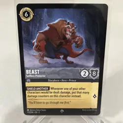 Lorcana Disney 172/204 Beast Selfless Protector Super Rare Card Floodborn TCG - Image 1