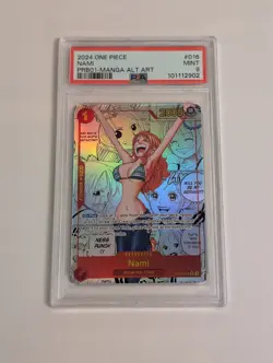 Nami Manga Alt Art OP01-016 PRB-01 English One Piece Trading Card PSA 9 - Image 3