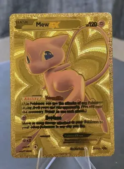 Pokemon Mew EX 120hp Gold Foil Fan Art Collector Card TCG - Image 1