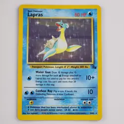 Pokemon TCG Lapras Fossil Unlimited 1999 10/62 Holo Rare Vintage WOTC LP Card - Image 1
