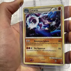 Lucario 14/95 Holo Foil Rare Call of Legends Pokemon Card TCG LP/NM 2011 SWIRL - Image 1