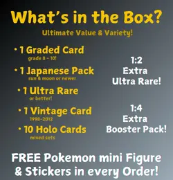 Pokemon Mystery Box - 1 Graded Card (PSA CGC), 1 Booster Pack, Holos & Vintage - Image 2