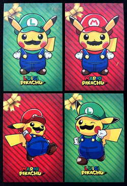 Pokemon X Super Mario - Mario & Luigi Pikachu Merry Christmas Card Database Data - Image 2