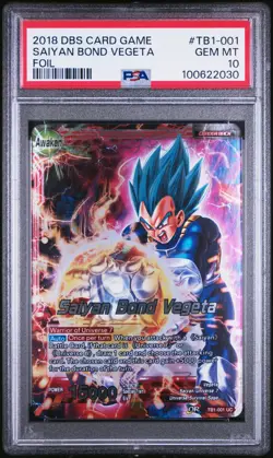PSA 10 Saiyan Bond Vegeta FOIL 2018 Dragon Ball Super Card #TB1-001 - Image 1