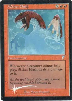 MTG: 7th Edition: Foil Aether Flash: Lightly Played Condition - Image 1