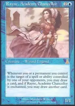 Rayne, Academy Chancellor - Urza's Destiny - Rare Blue Wizard Legend MTG MP - Image 1