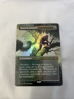MTG Magic The Gathering Hunting Grounds Foil Borderless Enchantment - Image 1