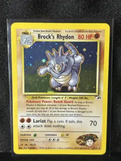 Pokemon TCG Brock's Rhydon Gym Heroes 2/132 Holo Unlimited Rare MP/HP Condition - Image 1