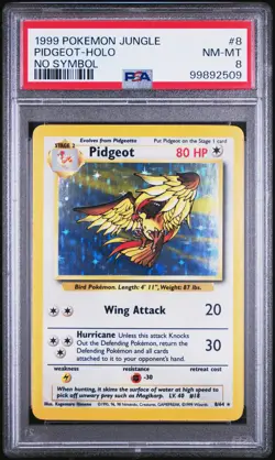 1999 POKEMON JUNGLE NO SYMBOL #8 PIDGEOT-HOLO PSA 8 - Image 1