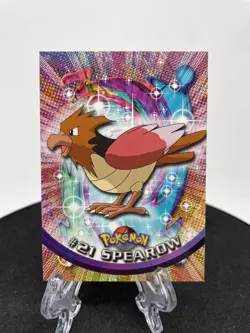 1999 Topps Pokemon Series 1 TV Animation SPEAROW #21 Black Label (Non Holo) NM - Image 2