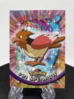 1999 Topps Pokemon Series 1 TV Animation SPEAROW #21 Black Label (Non Holo) NM - Image 3