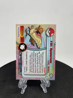1999 Topps Pokemon Series 1 TV Animation SPEAROW #21 Black Label (Non Holo) NM - Image 4