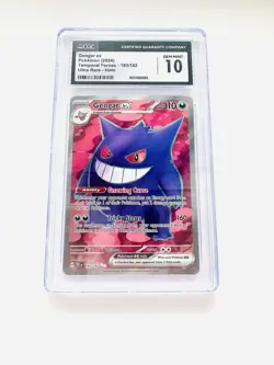 CGC 10 GEM MINT Gengar ex 193/162 - 2024 Pokemon Temporal Forces Ultra Rare Holo - Image 5