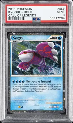 2011 POKEMON CALL OF LEGENDS #SL6 KYOGRE-HOLO PSA 9 - Image 1
