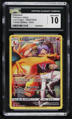 Full Art - Charizard Pokemon Sword & Shield Lost Origin Trainer Gallery CGC 10 - Image 1