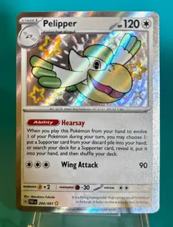 Pelipper - Pokemon TCG Sv: Paldean Fates #204 - Holo Rare Shiny - Near Mint Card - Image 3