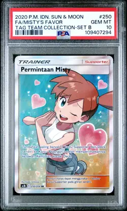 PSA 10 Gem Mint Misty's Favor Full Art #250 Pokemon Card Indonesian - Image 1