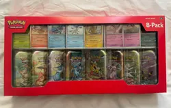 Pokemon TCG Prismatic Evolutions Costco 8 Mini-Tin Bundle w/ Promo Cards SEALED - Image 1