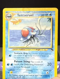 Pokemon Card Tentacruel 10/18 Southern Islands Set WOTC Played - Image 2