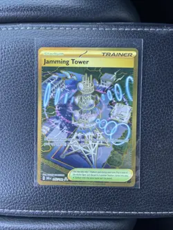 Pokemon TCG Jamming Tower Destined Rivals Gold Trainer Card 243/182 Holo - Image 1