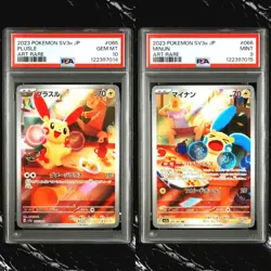 PSA 10 9 Plusle 065/062 Minun 066/062 AR Raging Surf sv3a Pokemon Card Japanese - Image 1