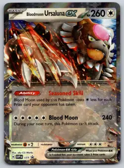 Bloodmoon Ursaluna ex - 177 SV: Scarlet & Violet Promo Cards NM Pokemon Card TCG - Image 1