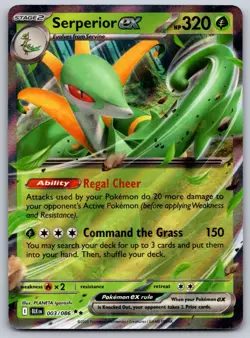 Serperior ex 003/086 SV: Black Bolt NM Pokemon Card TCG - Image 1