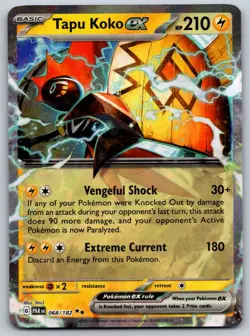 Tapu Koko ex 068/182 SV04: Paradox Rift NM Pokemon Card TCG - Image 1