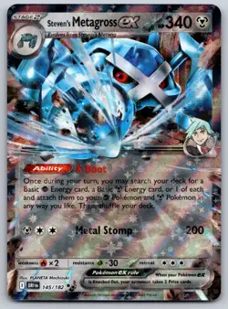 Steven's Metagross ex 145/182 SV10: Destined Rivals NM Pokemon Card TCG - Image 1