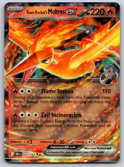 Team Rocket's Moltres ex 031/182 SV10: Destined Rivals NM Pokemon Card TCG - Image 1