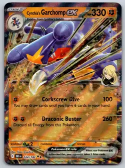 Cynthia's Garchomp ex 104/182 SV10: Destined Rivals NM Pokemon Card TCG - Image 1