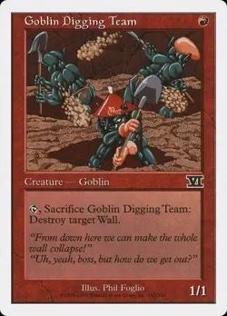 Goblin Digging Team LP 6th Sixth Edition Red Creature Mtg Magic English - Image 1