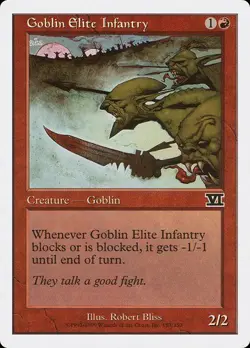 Goblin Elite Infantry LP 6th Sixth Edition Red Creature Mtg Magic English - Image 1