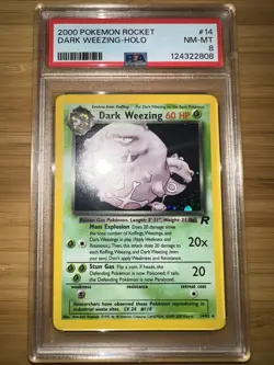 PSA 8 Dark Weezing Holo Rocket #14 Pokemon TCG 2000 - Image 1