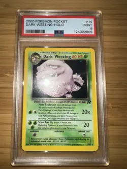 2000 POKEMON TEAM ROCKET #14 DARK WEEZING-HOLO PSA 9 MINT - Image 1