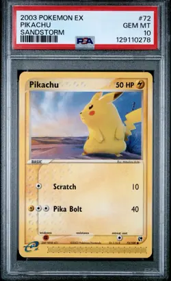 2003 POKEMON EX SANDSTORM #72 PIKACHU PSA 10 - Image 1