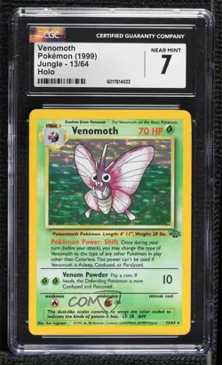 Venomoth Holo Pokemon Jungle CGC 7 1999 - Image 1