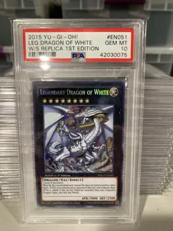 Yugioh Legendary Dragon Of White WSUP EN051 1st Prismatic Secret Rare PSA 10 - Image 1