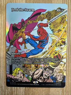 Feed the Swarm - Borderless Marvel's Spider-Man MTG FOIL 0016 - Image 1