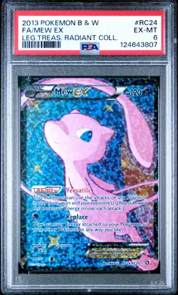 2013 POKEMON B&W LEGEND TREASURES RADIANT COLL #RC24 FULL ART/MEW EX PSA 6 - Image 1