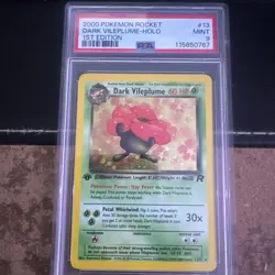 2000 POKEMON ROCKET 1ST EDITION #13 DARK VILEPLUME-HOLO PSA 9 - Image 1