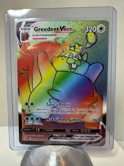 2021 Pokemon GREEDENT VMAX #272/264 Fusion Strike Rainbow Rare English - Image 1