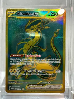 2024 POKEMON PAF EN-PALDEAN FATES #243 MIRAIDON ex HYPER RARE TAG 10 - Image 1