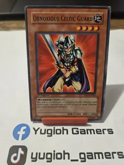 Yu-Gi-Oh Obnoxious Celtic Guard SD5 1st Edition Common Light Played - Image 1