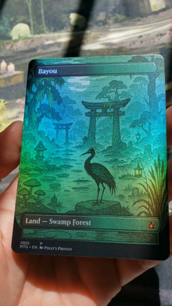 Bayou FOIL Original Dual Land Proxy Card with Custom Japanese Art Design - Image 2