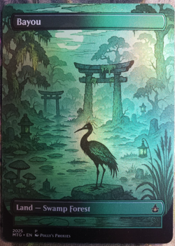 Bayou FOIL Original Dual Land Proxy Card with Custom Japanese Art Design - Image 5